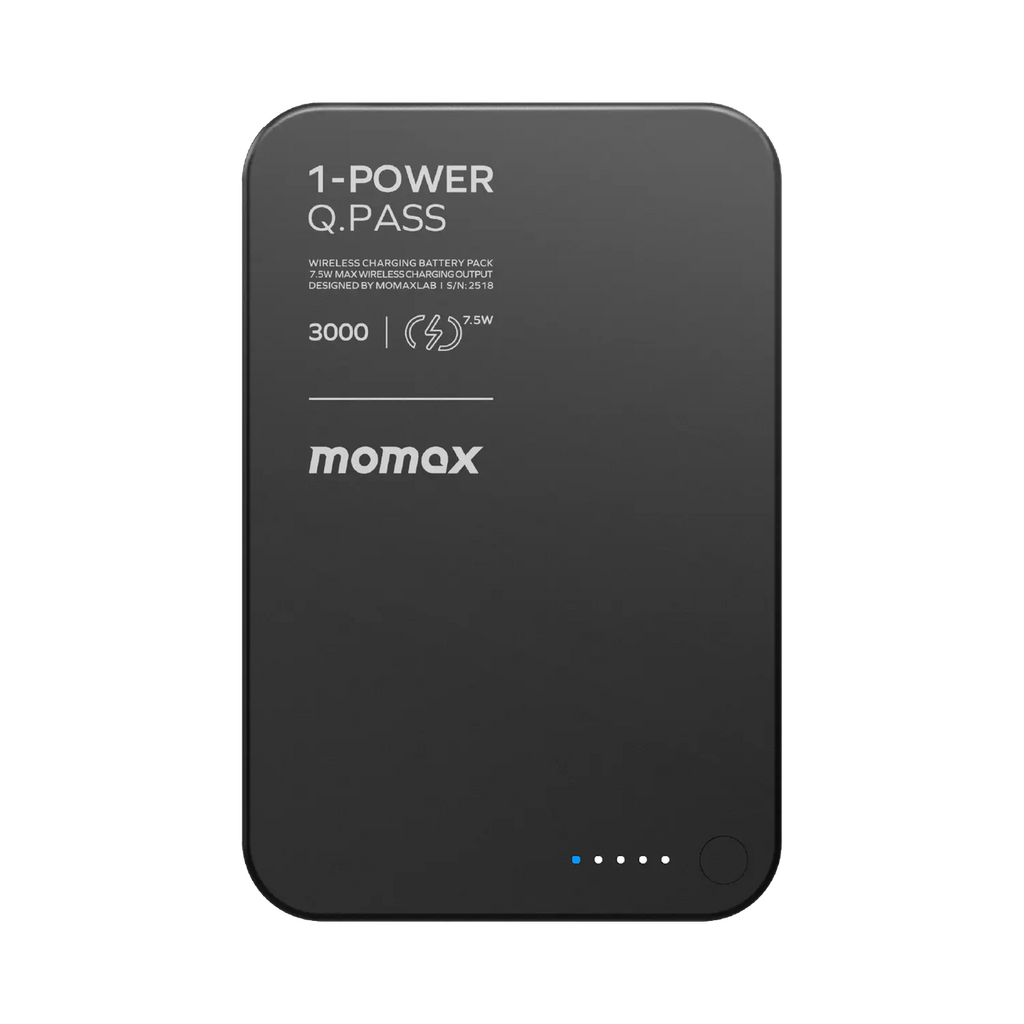 MOMAX 1-POWER Q.PASS 3000MAH MAGNETIC WIRELESS BATTERY PACK (BLACK)