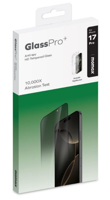 MOMAX IPHONE 17 PRO 6.3 FULLY COVERED HD PRIVACY GLASS