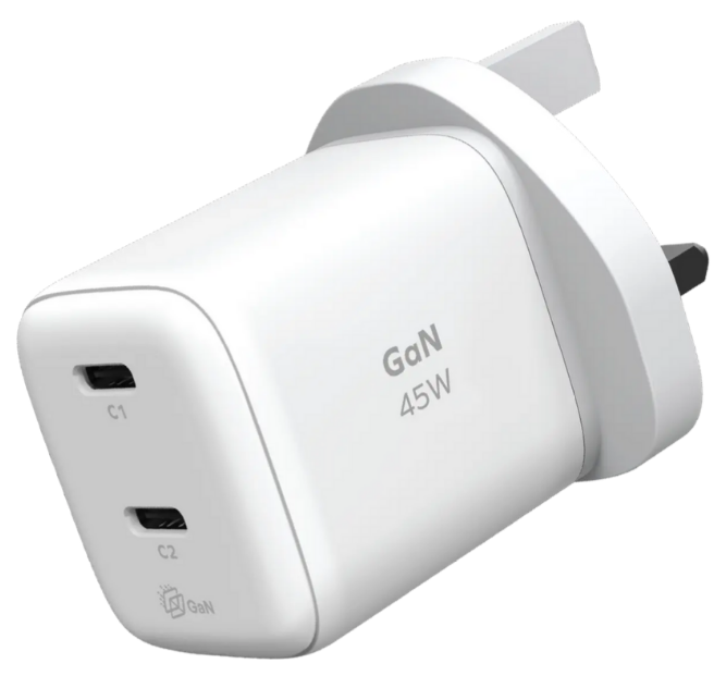 MOMAX 1-CHARGE 45W 2-PORT GAN CHARGER 2X USB-C