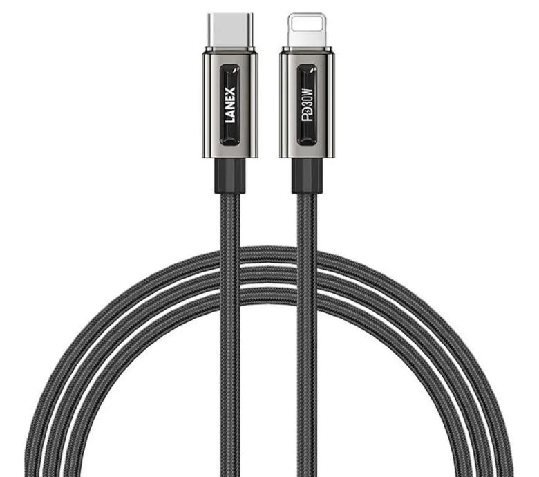 LANEX TYPE C TO LIGHTNING CABLE 1.5M BLACK