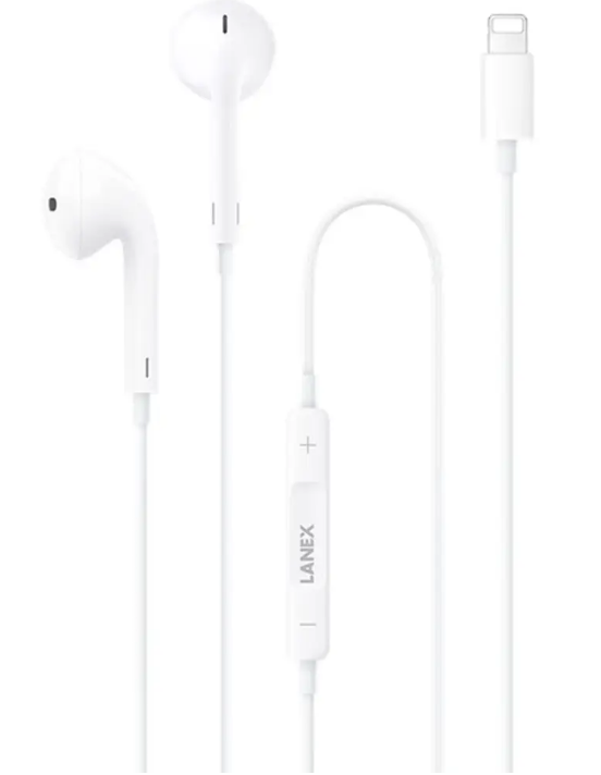 LANEX WIRED EARPHONE LIGHTNING WHITE