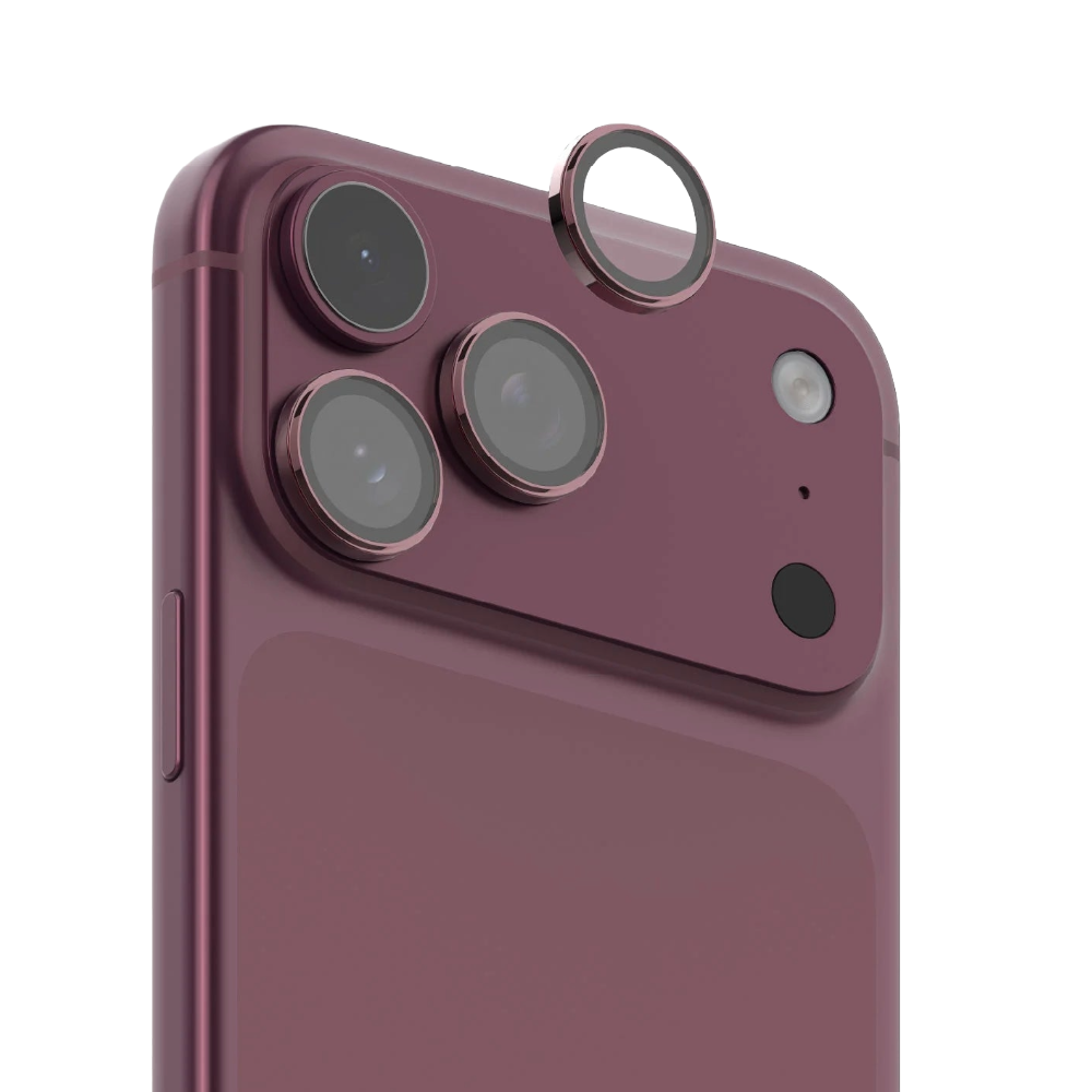 MOMAX IPHONE 18 PRO &18 PRO MAX GLASSPRO+ FULL COVERAGE TEMPERED GLASS LENSE PROTECTOR_DUSKY CHERRY