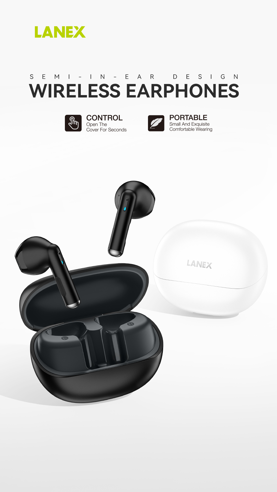 LANEX WIRELESS EARPHONE BLACK