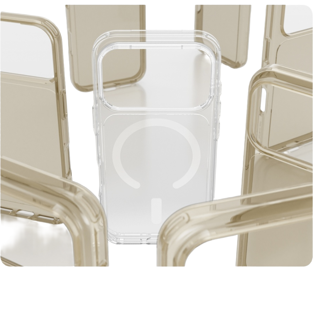 CRYSTAL-CLEAR ANTI-YELLOWING DESIGN